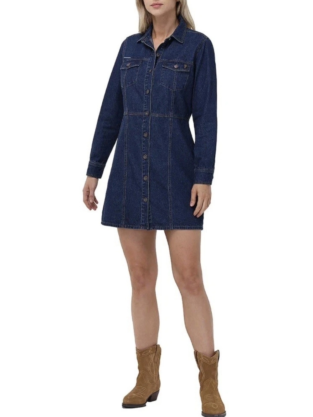 FRYE & CO.Dark Blue Denim Button-Up Dress SIZE MEDIUM NWT